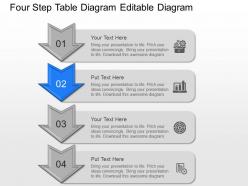 Four step table diagram editable diagram powerpoint template slide