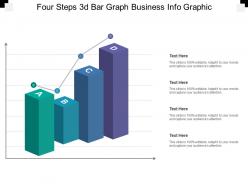 Four steps 3d bar graph business info graphic