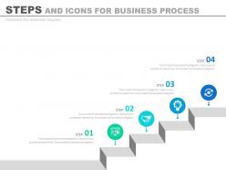 Four Steps And Icons For Business Process Analysis Powerpoint Slides