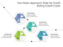 Four steps approach slide for credit rating credit cards infographic template