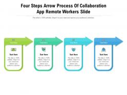 Four Steps Arrow Process Of Collaboration App Remote Workers Slide Infographic Template