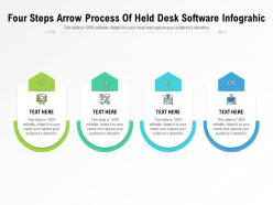 Four Steps Arrow Process Of Held Desk Software Infographic Template