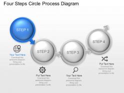 Four steps circle process diagram powerpoint template slide