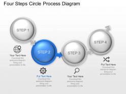 Four steps circle process diagram powerpoint template slide
