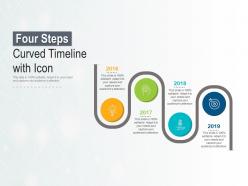 Four steps curved timeline with icon