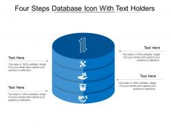 Four steps database icon with text holders