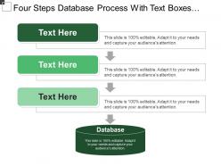 Four Steps Database Process With Text Boxes And Icons