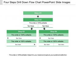 Four steps drill down flow chart powerpoint slide images