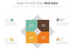 Four steps growth chart and icons flat powerpoint design