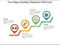 Four steps handling objections with icons