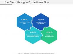 Four steps hexagon puzzle linear flow
