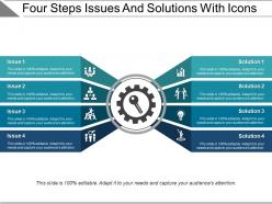 Four steps issues and solutions with icons