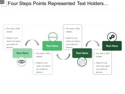 Four steps points represented text holders and icons