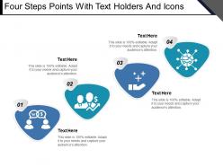 Four steps points with text holders and icons
