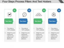 Four steps process pillars and text holders
