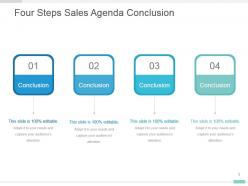 Four steps sales agenda conclusion presentation slides