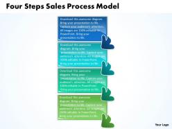 Four steps sales process model flow chart template powerpoint slides
