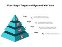 Four steps target and pyramid with icon