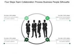 Four steps team collaboration process business people silhouette