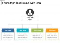 Four steps text boxes with icon