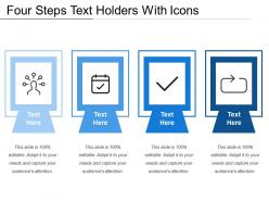 Four steps text holders with icons