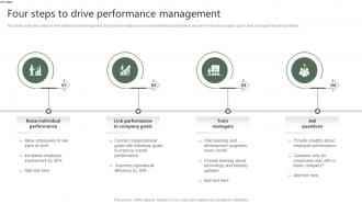 Four Steps To Drive Performance Management