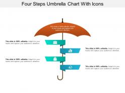 Four steps umbrella chart with icons