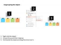 Four sticky notes with years timeline flat powerpoint design