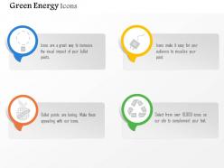 Four symbols for green energy generation editable icons