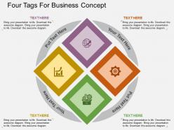 Four tags for business concept flat powerpoint design