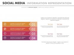 Four Tags For Social Media Information Representation Flat Powerpoint Design