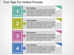 Four tags for vertical process flat powerpoint design