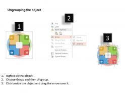 Four tags process diagram target achievement flat powerpoint design