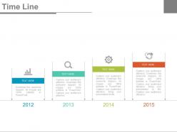 Four tags year based timeline chart powerpoint slides