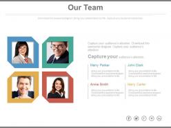 Four team members for business analytics powerpoint slides