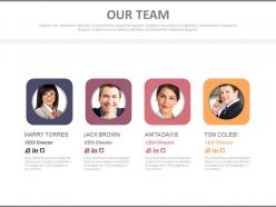 Four team members with profiles powerpoint slides