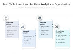 Four techniques used for data analytics in organization