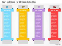Four text boxes for strategic sales plan flat powerpoint design