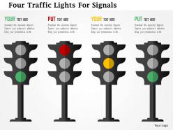 Four traffic lights for signals flat powerpoint design