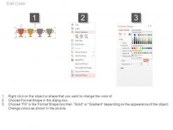 Four trophies for year based success representation powerpoint slides