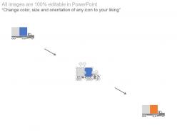 Four trucks graphics with percentage comparison powerpoint slides