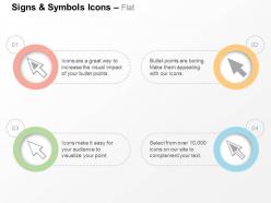 Four unidirectional arrows symbols ppt icons graphics