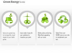 Four unique symbols for green energy use editable icons