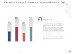 Four vertical columns for percentage comparison powerpoint design