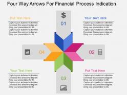 Four way arrows for financial process indication flat powerpoint design