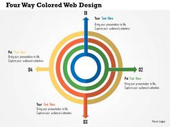 Four way colored web design flat powerpoint design