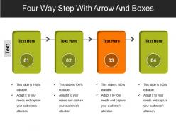 Four way step with arrow and boxes