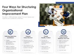 Four Ways For Structuring Organizational Improvement Plan