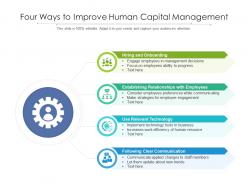 Four ways to improve human capital management