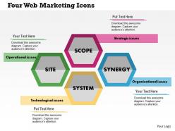 Four web marketing icons flat powerpoint design
